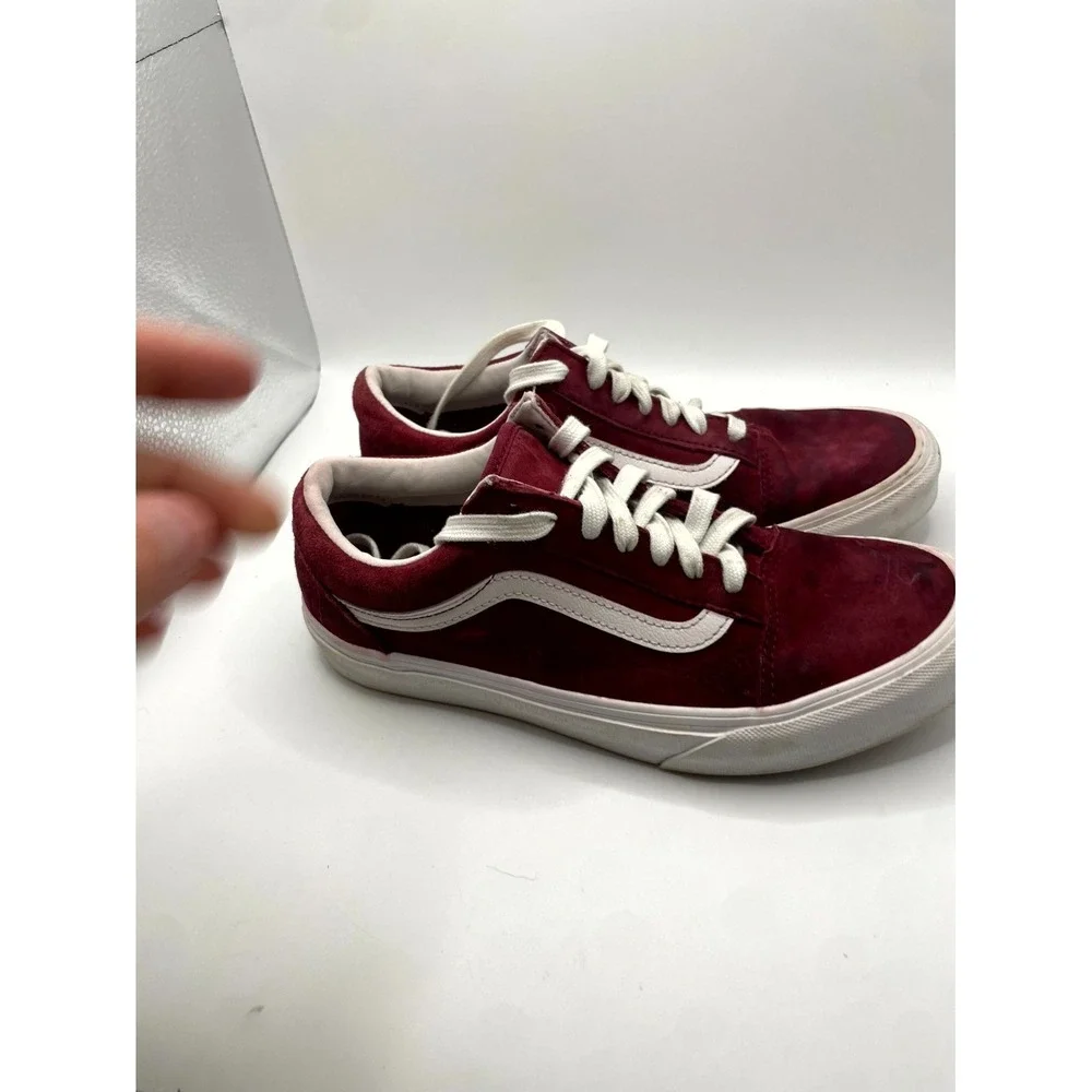 Vans Old Skool Burgundy Suede Skateboard Shoes VN000D7Z4QU Mens 6 Womens 7.5